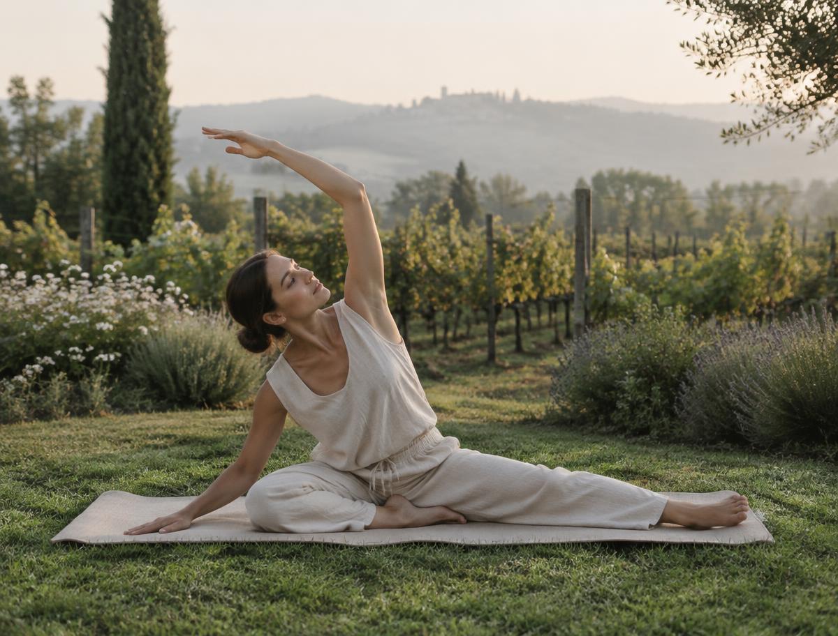 Gentle morning Pilates on the lawn